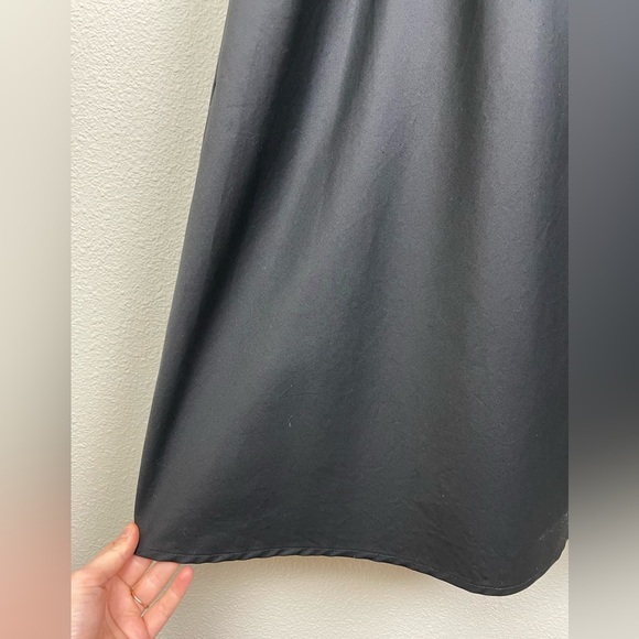 Anthro Corey Lynn Calter Harper Midi Dress Women's Large Poplin Tie Waist Black - Picture 11 of 16